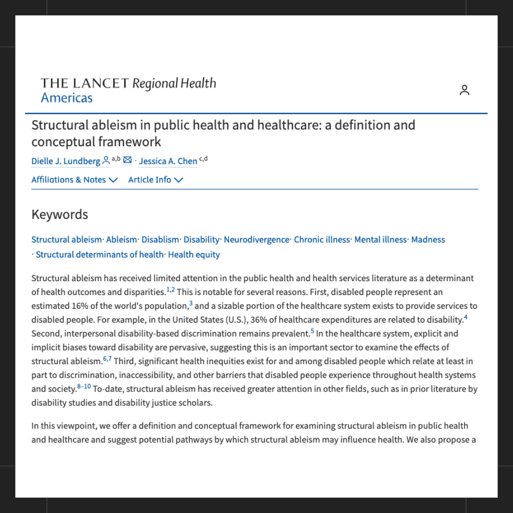 Structural ableism in public health and healthcare: a definition and conceptual&nbsp;framework