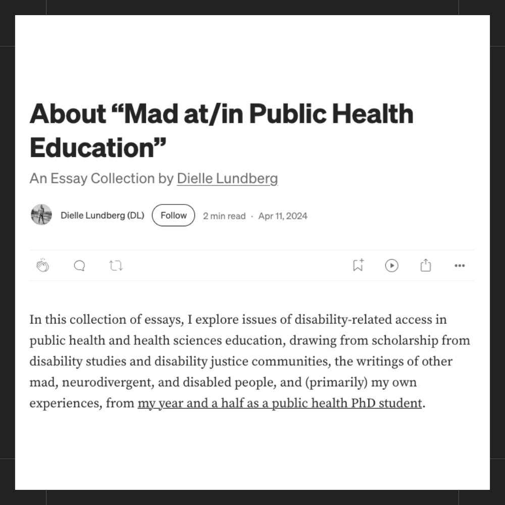 Mad at/in Public Health&nbsp;Education